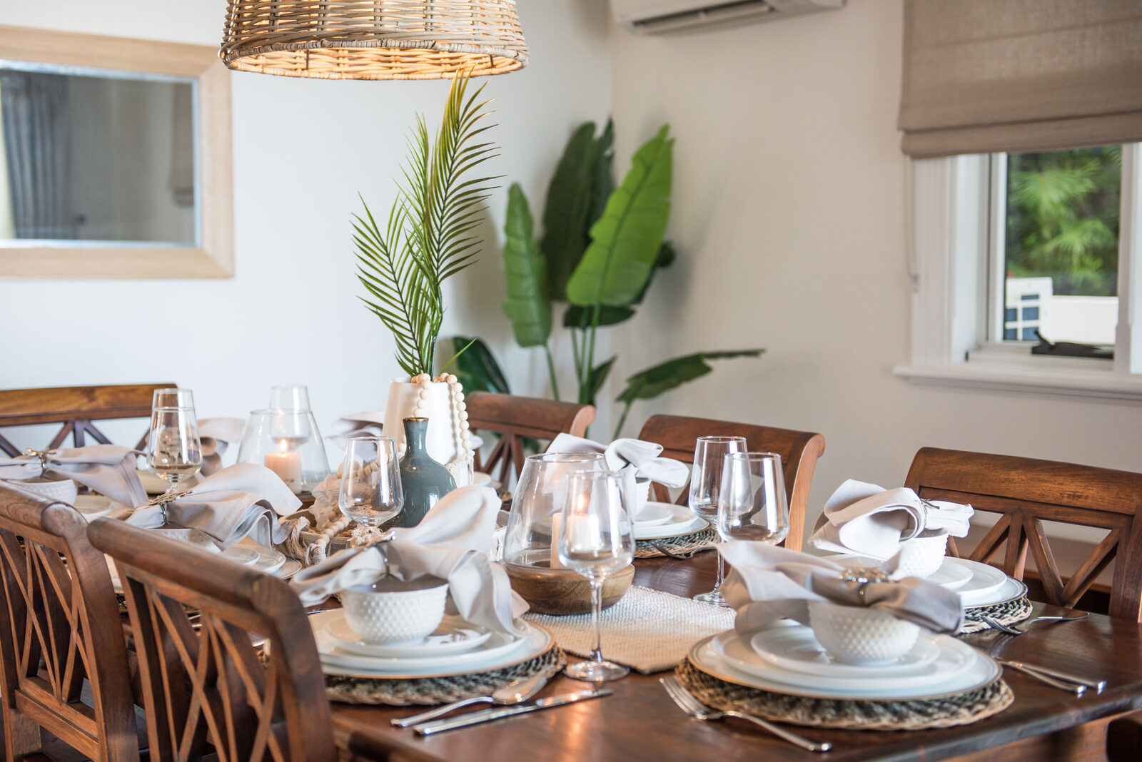 Styled indoor dining setting